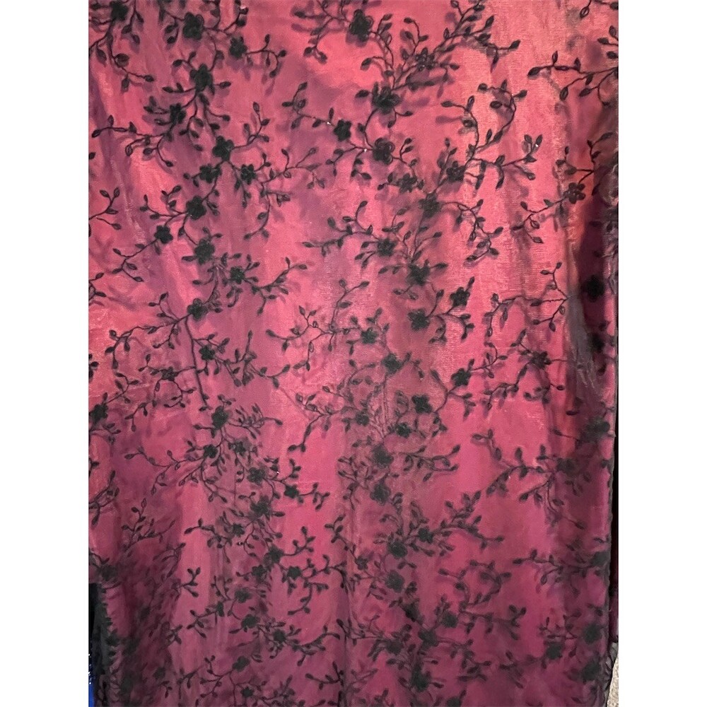 BloomChic Kimono Duster Cardigan Womens Plus L 14-16 Burgundy Floral Sheer - Picture 4 of 4